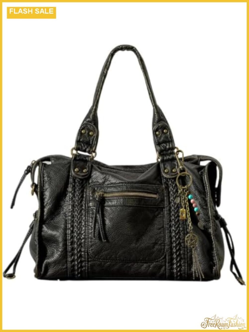 Women's Crossbody Tote Bag Soft Faux Leather Hobo Purse Washed Y2K Vintage